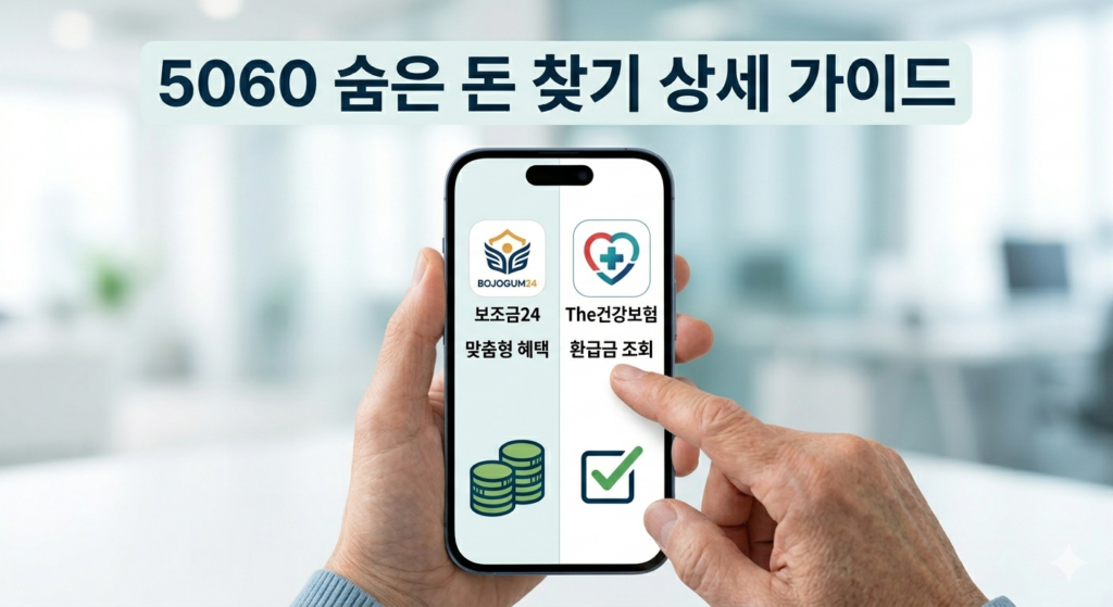 보조금24와 건강보험료 환급금 조회 앱 화면 안내 가이드